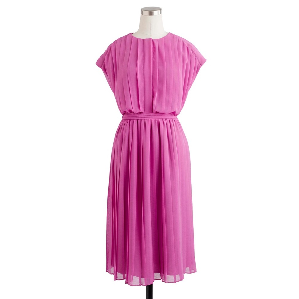 J. Crew collection pleated pink dress